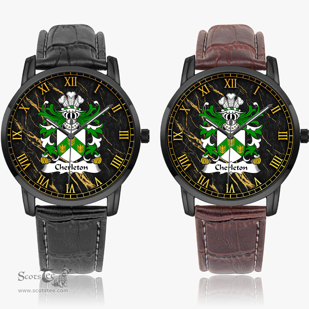 ScotsTee Shop Welsh Cherleton or Charlton Lords of Powys Coat of Arms Family Crest Wales Watch Instafamous Wide Type Quartz Watch