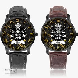 ScotsTee Shop Welsh Gleg of Cheshire Coat of Arms Family Crest Wales Watch Instafamous Wide Type Quartz Watch