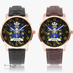 ScotsTee Shop Welsh Gronwy GOCH of Llangathen Carmarthenshire Coat of Arms Family Crest Wales Watch Instafamous Wide Type Quartz Watch