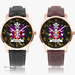 ScotsTee Shop Welsh Exmewe of Ruthin Denbighshire Coat of Arms Family Crest Wales Watch Instafamous Wide Type Quartz Watch