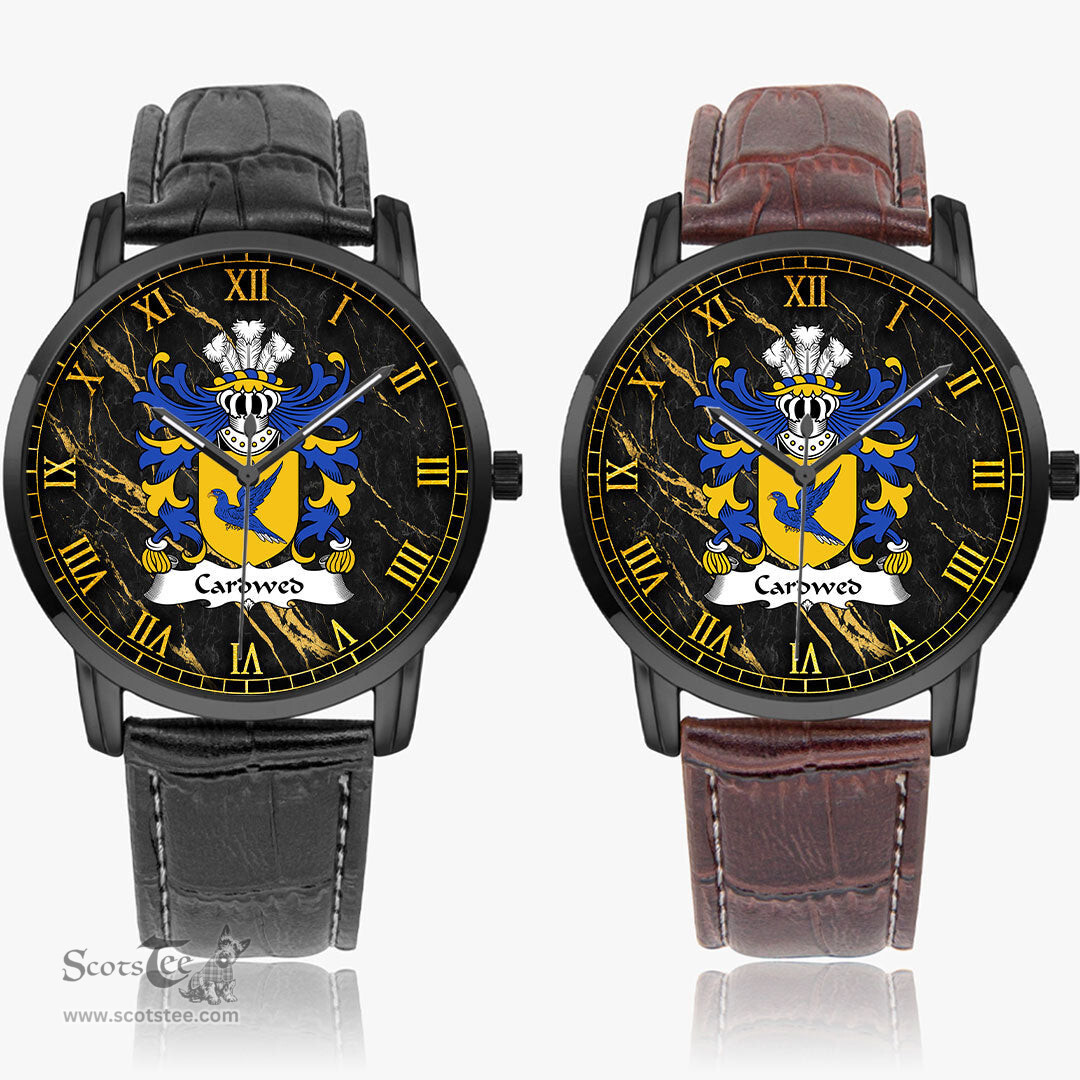 ScotsTee Shop Welsh Cardwed of Twrcelyn Bangor Coat of Arms Family Crest Wales Watch Instafamous Wide Type Quartz Watch