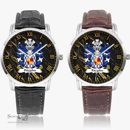 ScotsTee Shop Welsh Fitzjohn Coat of Arms Family Crest Wales Watch Instafamous Wide Type Quartz Watch