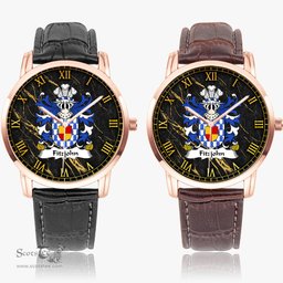 ScotsTee Shop Welsh Fitzjohn Coat of Arms Family Crest Wales Watch Instafamous Wide Type Quartz Watch