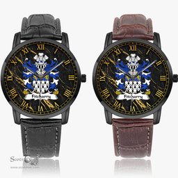 ScotsTee Shop Welsh Fitzharry of Wales Coat of Arms Family Crest Wales Watch Instafamous Wide Type Quartz Watch