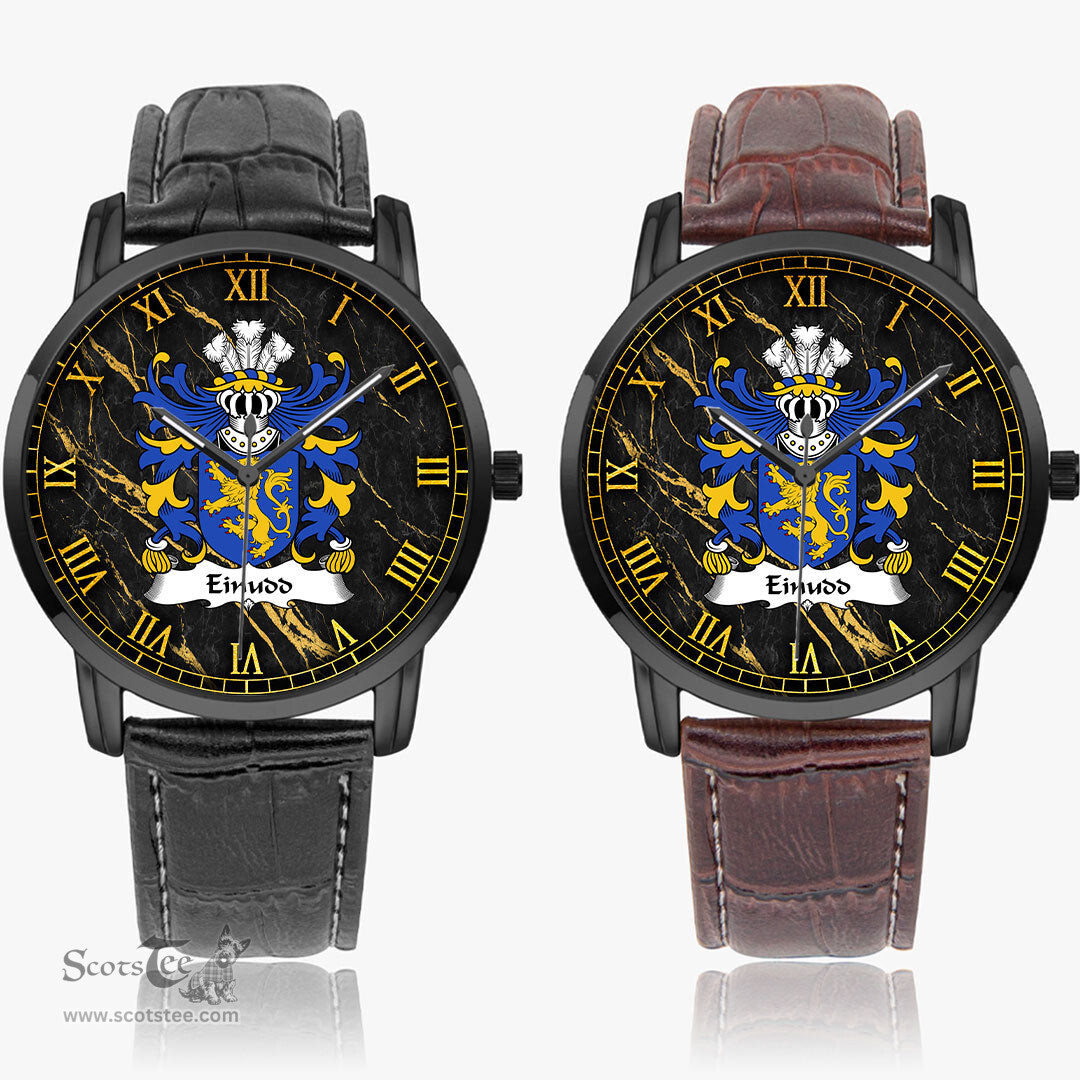 ScotsTee Shop Welsh Einudd GWERNGWY of Dyffryn Clwyd Coat of Arms Family Crest Wales Watch Instafamous Wide Type Quartz Watch