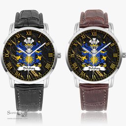 ScotsTee Shop Welsh Delahay of Breconshire Coat of Arms Family Crest Wales Watch Instafamous Wide Type Quartz Watch
