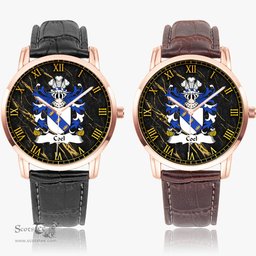 ScotsTee Shop Welsh Coel or Coilus self declared King of Britain Coat of Arms Family Crest Wales Watch Instafamous Wide Type Quartz Watch