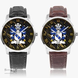 ScotsTee Shop Welsh Coel or Coilus self declared King of Britain Coat of Arms Family Crest Wales Watch Instafamous Wide Type Quartz Watch