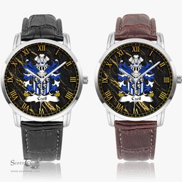 ScotsTee Shop Welsh Cecil of Skenfrith Monmouthshire Coat of Arms Family Crest Wales Watch Instafamous Wide Type Quartz Watch