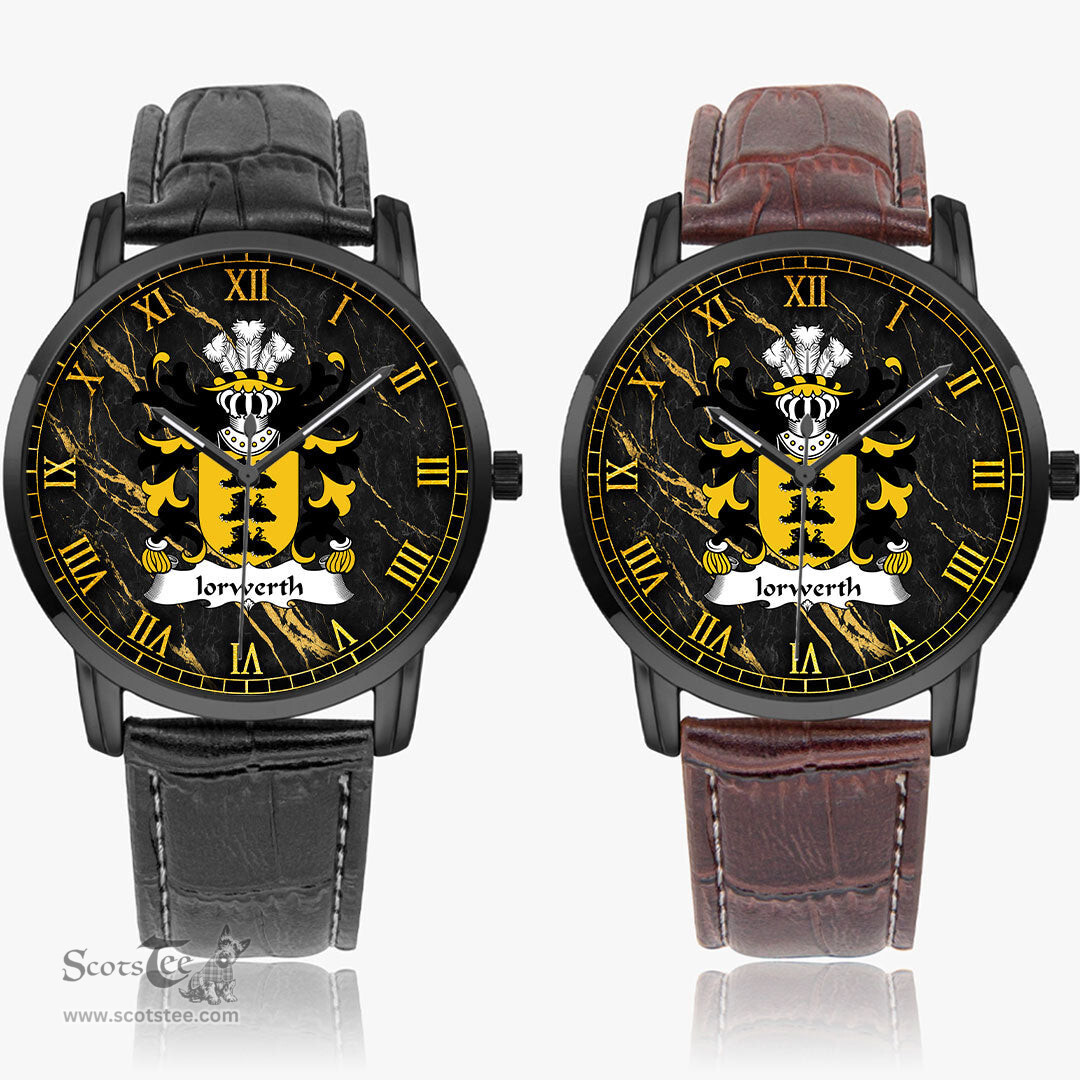ScotsTee Shop Welsh Iorwerth SAIS Coat of Arms Family Crest Wales Watch Instafamous Wide Type Quartz Watch