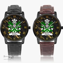 ScotsTee Shop Welsh Tomlyn lord of Llanllywel Montgomeryshire Coat of Arms Family Crest Wales Watch Instafamous Wide Type Quartz Watch