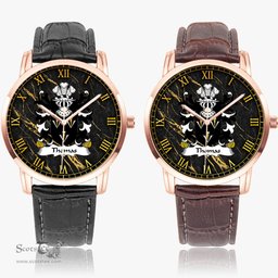 ScotsTee Shop Welsh Thomas of Monmouthshire Coat of Arms Family Crest Wales Watch Instafamous Wide Type Quartz Watch