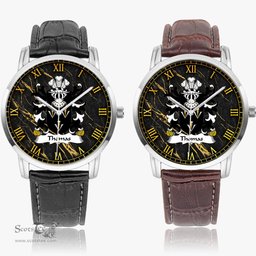 ScotsTee Shop Welsh Thomas of Monmouthshire Coat of Arms Family Crest Wales Watch Instafamous Wide Type Quartz Watch