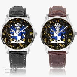 ScotsTee Shop Welsh Moore lords of Crick Monmouthshire Coat of Arms Family Crest Wales Watch Instafamous Wide Type Quartz Watch