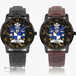ScotsTee Shop Welsh Moore lords of Crick Monmouthshire Coat of Arms Family Crest Wales Watch Instafamous Wide Type Quartz Watch
