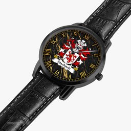 ScotsTee Shop Welsh Stackpole of Pembrokeshire Coat of Arms Family Crest Wales Watch Instafamous Wide Type Quartz Watch