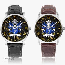 ScotsTee Shop Welsh Tully Bishop of St. Davids Coat of Arms Family Crest Wales Watch Instafamous Wide Type Quartz Watch