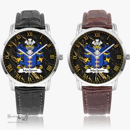 ScotsTee Shop Welsh Maelgwn GWYNEDD King of Gwynedd Coat of Arms Family Crest Wales Watch Instafamous Wide Type Quartz Watch