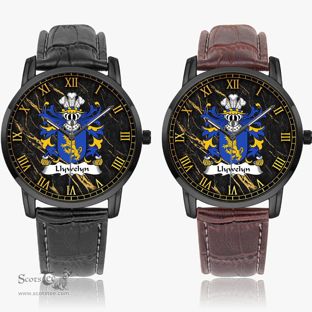 ScotsTee Shop Welsh Llywelyn EURDORCHOG born c.1030 Coat of Arms Family Crest Wales Watch Instafamous Wide Type Quartz Watch