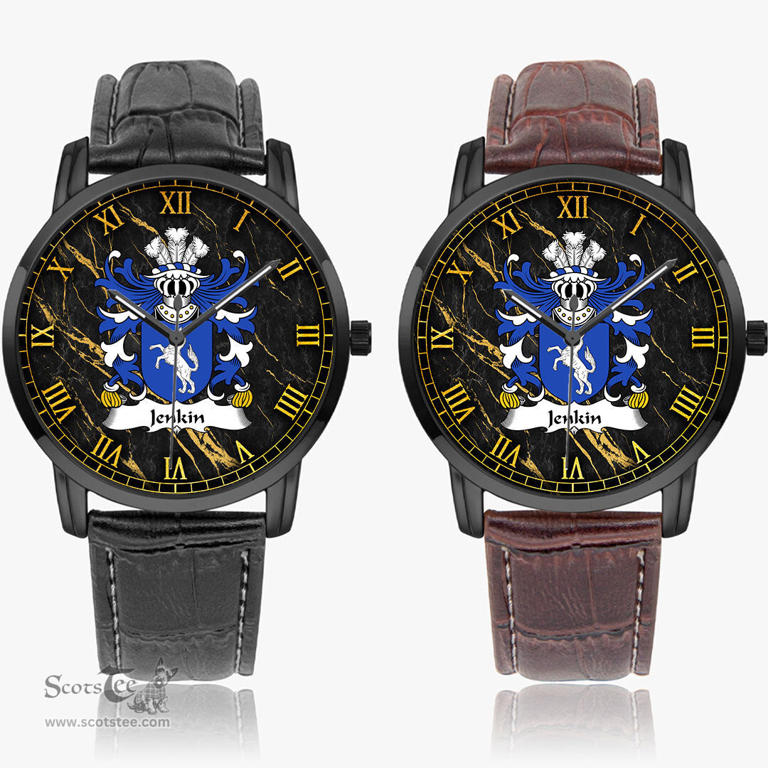 ScotsTee Shop Welsh Jenkin AP RHYS AP GRUFFUDD Coat of Arms Family Crest Wales Watch Instafamous Wide Type Quartz Watch