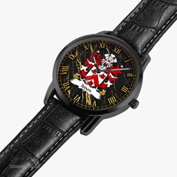 ScotsTee Shop Welsh Iddon AP RHYS SAIS Coat of Arms Family Crest Wales Watch Instafamous Wide Type Quartz Watch
