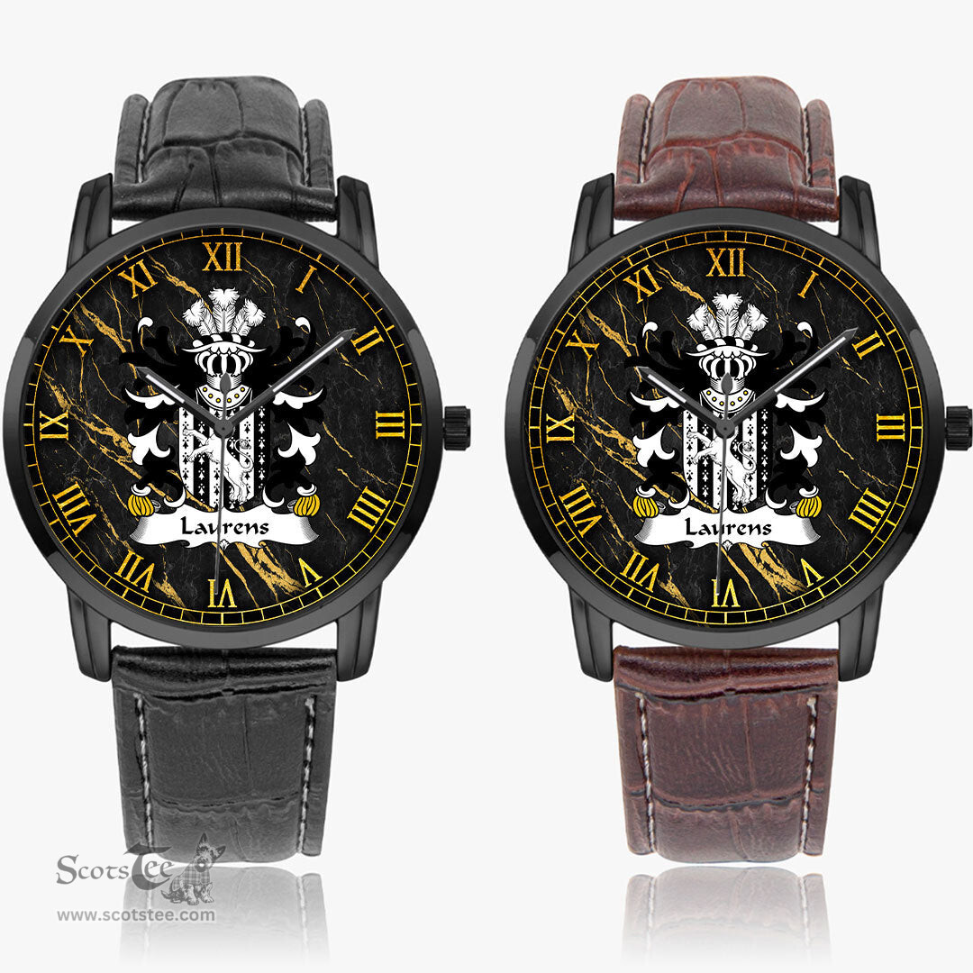 ScotsTee Shop Welsh Laurens AP WILLIAM AP DAFYDD Coat of Arms Family Crest Wales Watch Instafamous Wide Type Quartz Watch