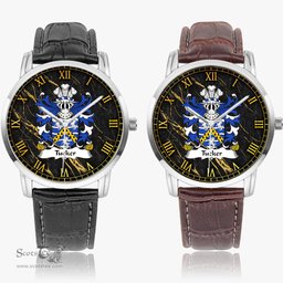 ScotsTee Shop Welsh Tucker of Sealyham Pembrokeshire Coat of Arms Family Crest Wales Watch Instafamous Wide Type Quartz Watch