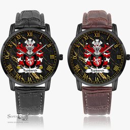 ScotsTee Shop Welsh Tegwared Y BAISWEN Coat of Arms Family Crest Wales Watch Instafamous Wide Type Quartz Watch