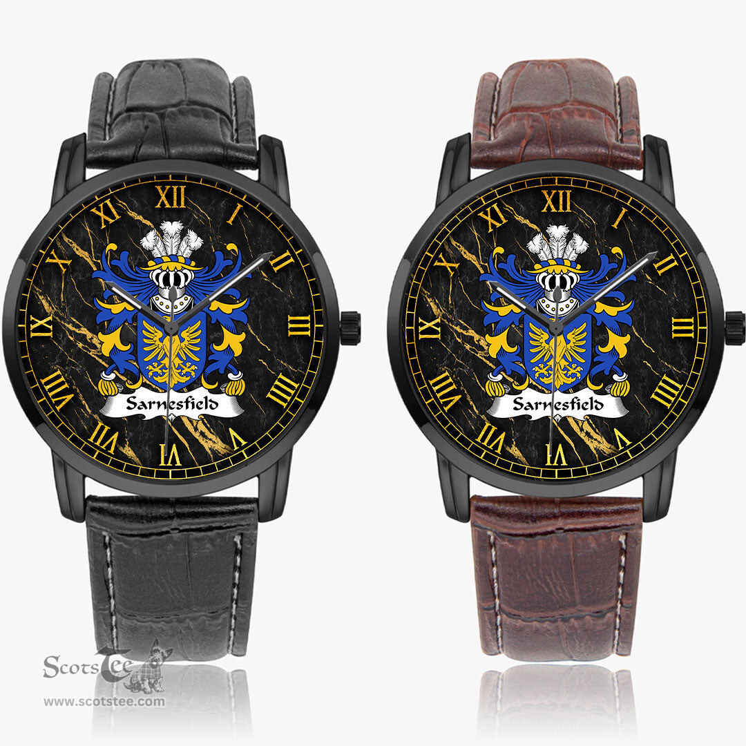 ScotsTee Shop Welsh Sarnesfield of Herefordshire Coat of Arms Family Crest Wales Watch Instafamous Wide Type Quartz Watch