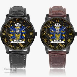 ScotsTee Shop Welsh Sarnesfield of Herefordshire Coat of Arms Family Crest Wales Watch Instafamous Wide Type Quartz Watch