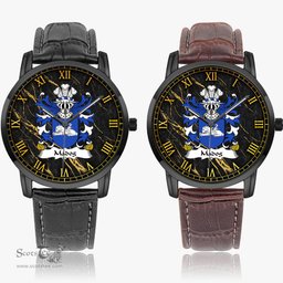 ScotsTee Shop Welsh Madog AP RHYS Coat of Arms Family Crest Wales Watch Instafamous Wide Type Quartz Watch