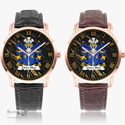 ScotsTee Shop Welsh Llwn Hen ancestor of Gwynfardd Coat of Arms Family Crest Wales Watch Instafamous Wide Type Quartz Watch
