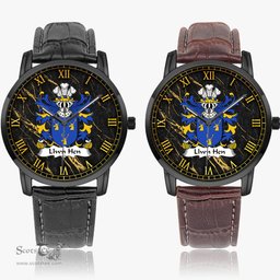 ScotsTee Shop Welsh Llwn Hen ancestor of Gwynfardd Coat of Arms Family Crest Wales Watch Instafamous Wide Type Quartz Watch