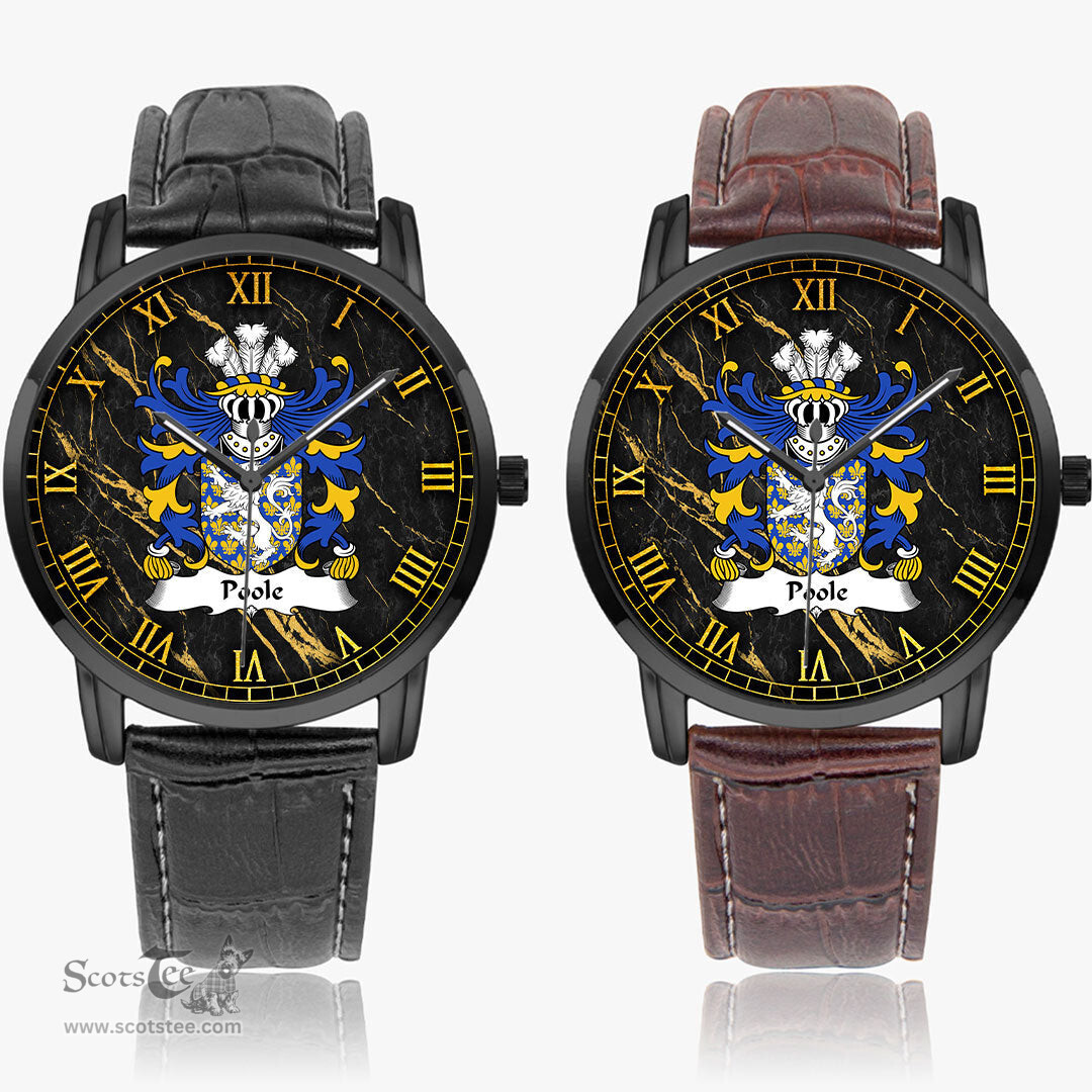 ScotsTee Shop Welsh Poole of Hawarden Flint Coat of Arms Family Crest Wales Watch Instafamous Wide Type Quartz Watch