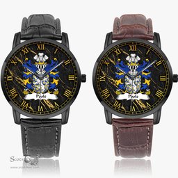 ScotsTee Shop Welsh Poole of Hawarden Flint Coat of Arms Family Crest Wales Watch Instafamous Wide Type Quartz Watch