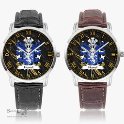 ScotsTee Shop Welsh Hywel AP GRUFFUDD GOCH Coat of Arms Family Crest Wales Watch Instafamous Wide Type Quartz Watch