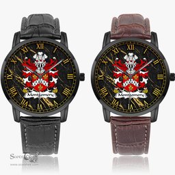 ScotsTee Shop Welsh Montgomery Sir John of Walys Coat of Arms Family Crest Wales Watch Instafamous Wide Type Quartz Watch