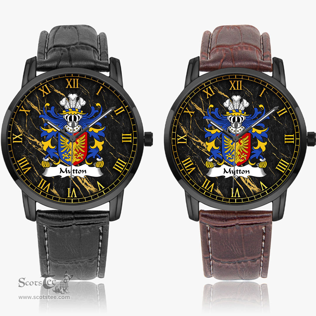 ScotsTee Shop Welsh Mytton lords of Mawddwy Coat of Arms Family Crest Wales Watch Instafamous Wide Type Quartz Watch