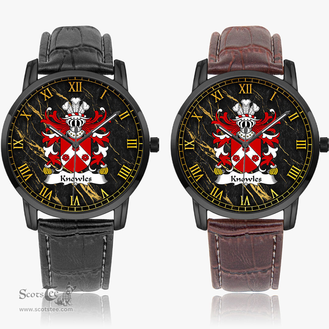 ScotsTee Shop Welsh Knowles of Denbighshire Coat of Arms Family Crest Wales Watch Instafamous Wide Type Quartz Watch