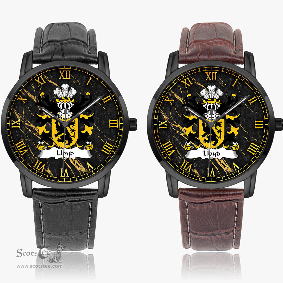 ScotsTee Shop Welsh Lloyd of Breconshire Coat of Arms Family Crest Wales Watch Instafamous Wide Type Quartz Watch