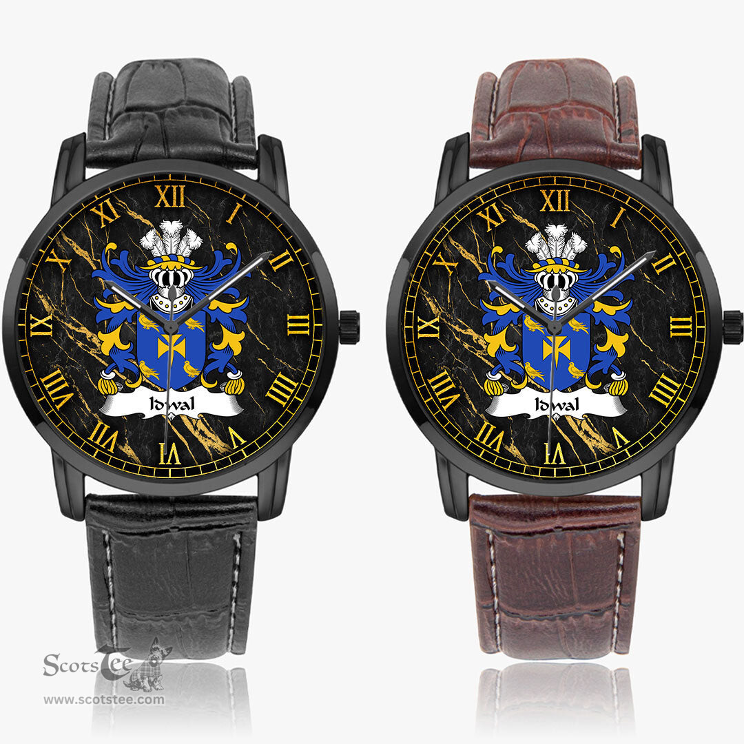 ScotsTee Shop Welsh Idwal IWRCH Son of Cadwaladr Fendigaid Coat of Arms Family Crest Wales Watch Instafamous Wide Type Quartz Watch
