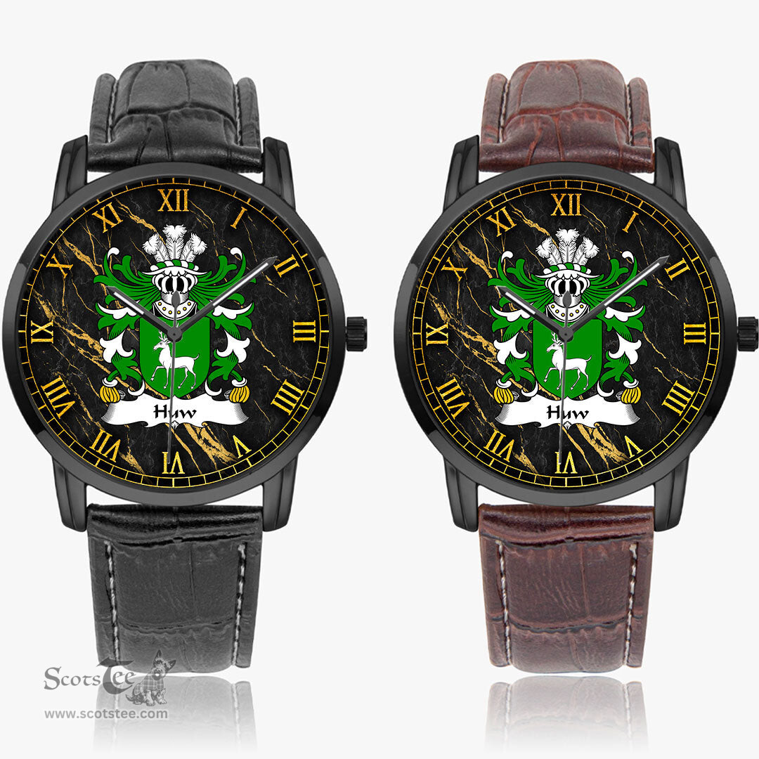 ScotsTee Shop Welsh Huw AP LLYWELYN AP MAREDUDD Coat of Arms Family Crest Wales Watch Instafamous Wide Type Quartz Watch