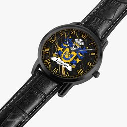 ScotsTee Shop Welsh Langston of Langiston Monmouthshire Coat of Arms Family Crest Wales Watch Instafamous Wide Type Quartz Watch
