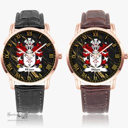ScotsTee Shop Welsh Hilton of Denbighshire Coat of Arms Family Crest Wales Watch Instafamous Wide Type Quartz Watch