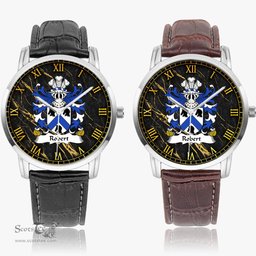 ScotsTee Shop Welsh Robert AP DAFYDD AP RHYS Coat of Arms Family Crest Wales Watch Instafamous Wide Type Quartz Watch