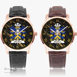ScotsTee Shop Welsh Stephen or Ystiffin Coat of Arms Family Crest Wales Watch Instafamous Wide Type Quartz Watch