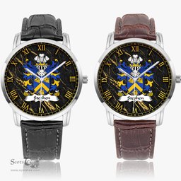 ScotsTee Shop Welsh Stephen or Ystiffin Coat of Arms Family Crest Wales Watch Instafamous Wide Type Quartz Watch