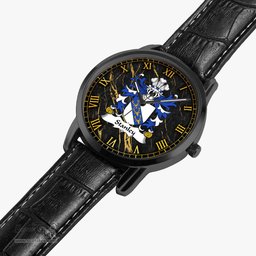 ScotsTee Shop Welsh Stanley of Ewloe Flint Coat of Arms Family Crest Wales Watch Instafamous Wide Type Quartz Watch