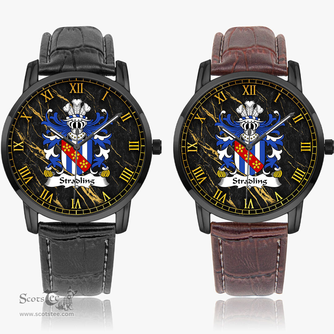ScotsTee Shop Welsh Stradling of St. Donats Glamorgan Coat of Arms Family Crest Wales Watch Instafamous Wide Type Quartz Watch