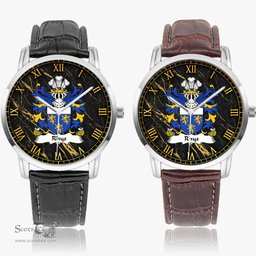 ScotsTee Shop Welsh Rhys AP DAFYDD GOCH Coat of Arms Family Crest Wales Watch Instafamous Wide Type Quartz Watch
